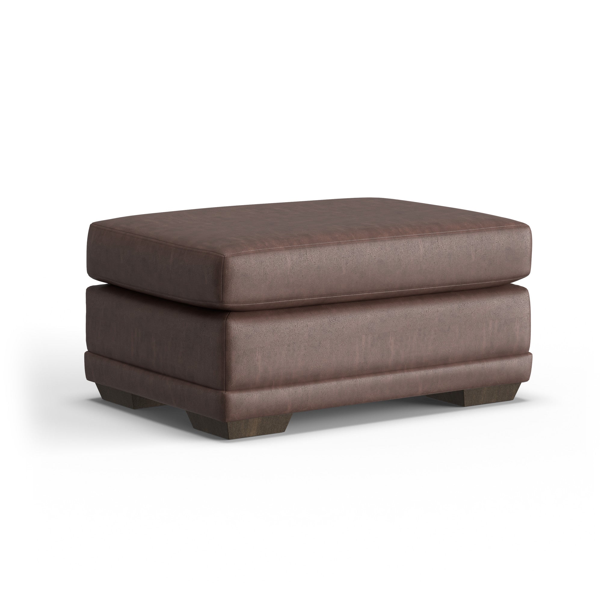 Jewel Fabric & Leather Ottoman