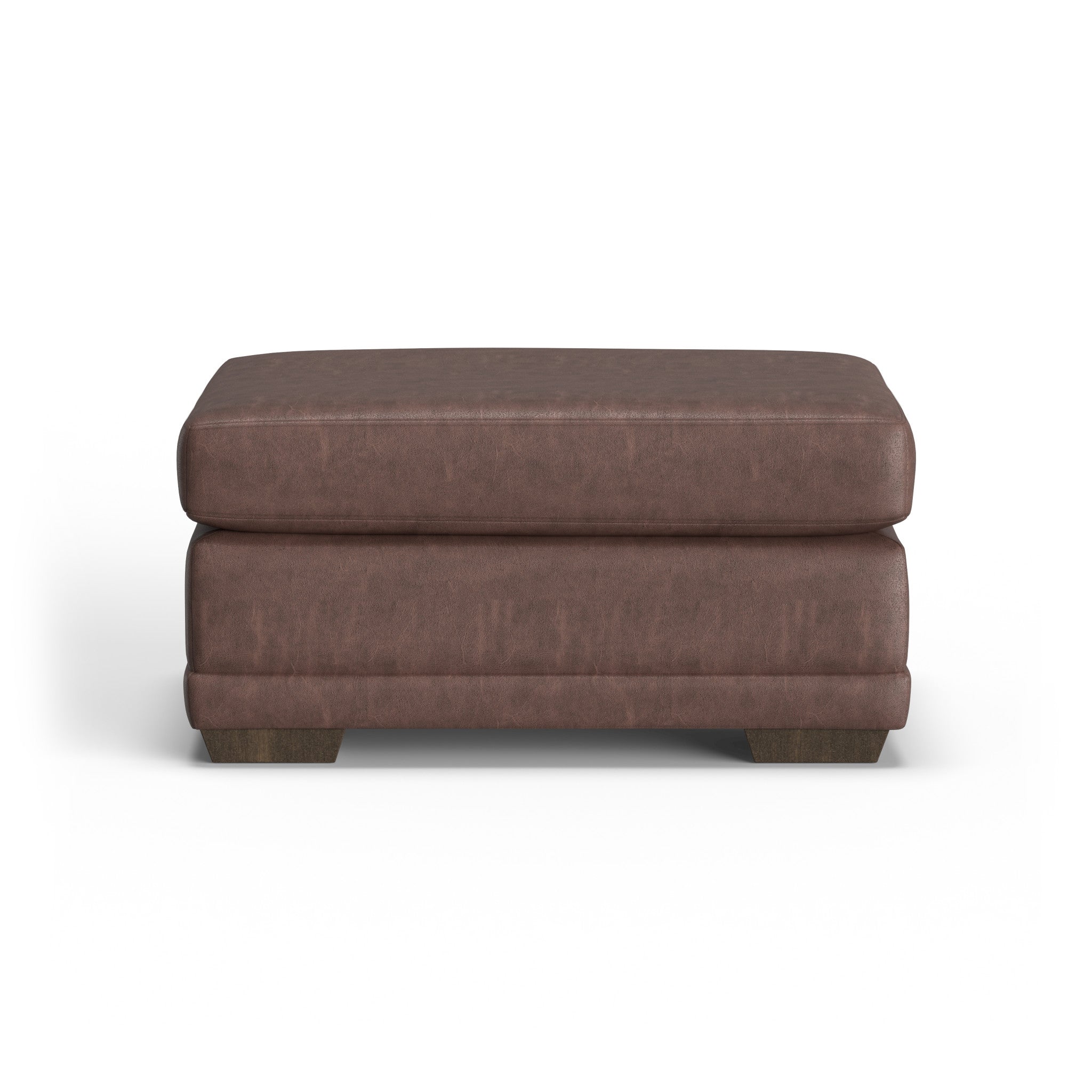 Jewel Fabric & Leather Ottoman