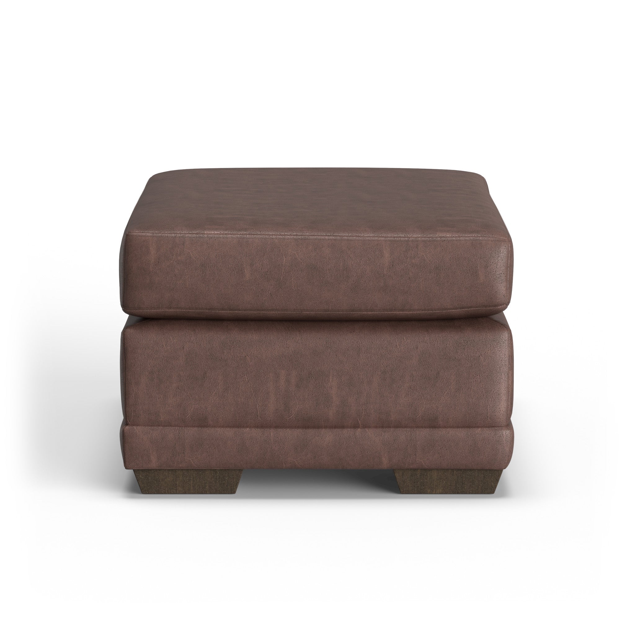 Jewel Fabric & Leather Ottoman