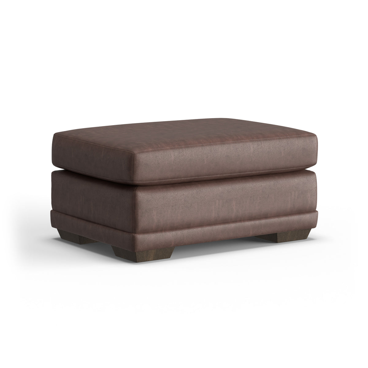 Jewel Fabric & Leather Ottoman