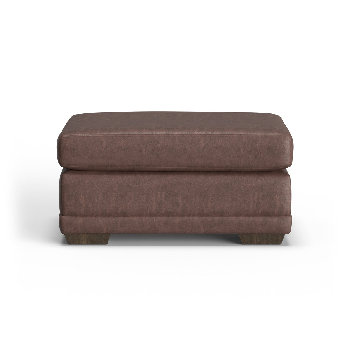 Jewel Fabric & Leather Ottoman
