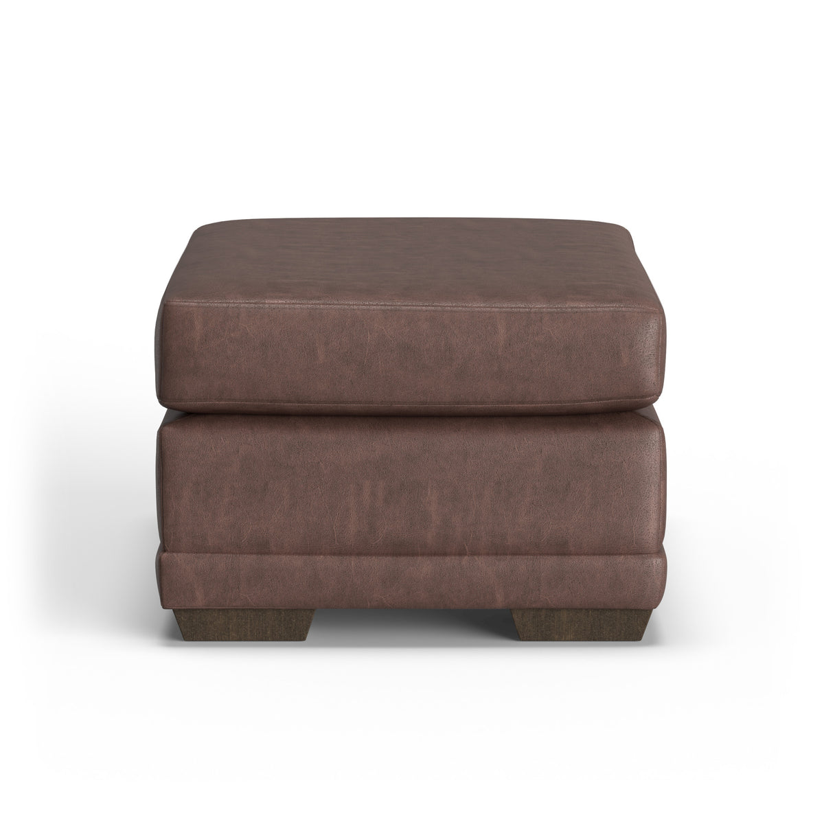 Jewel Fabric & Leather Ottoman