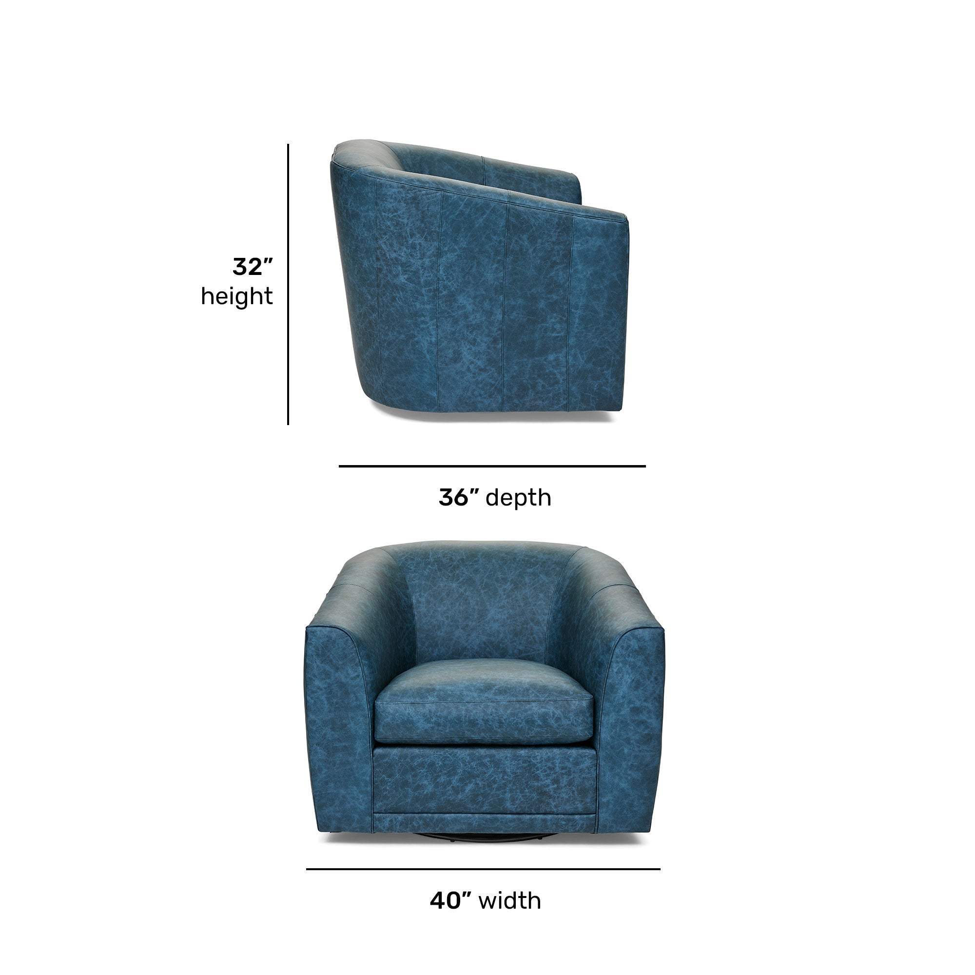 Jewel Fabric & Leather Swivel Chair