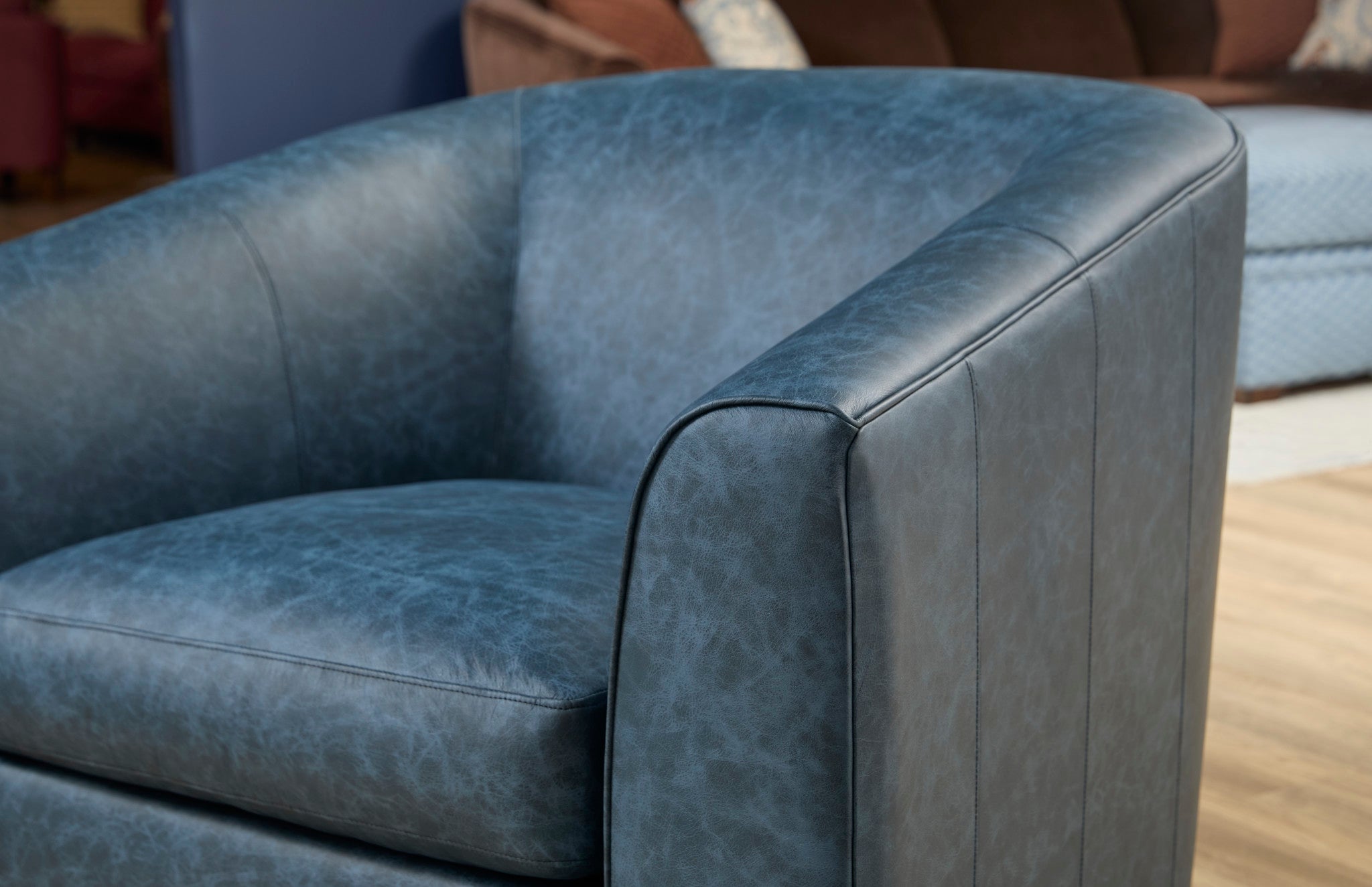 Jewel Fabric & Leather Swivel Chair