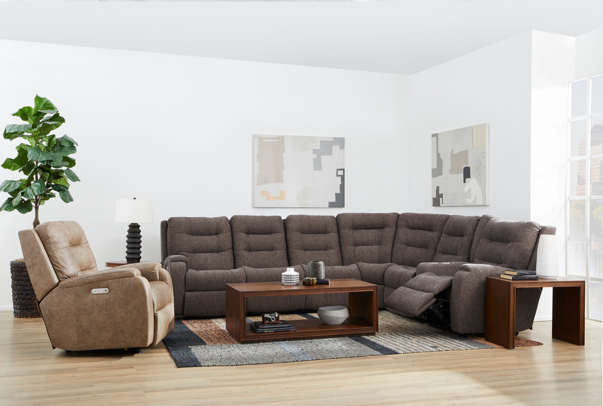 Arlo Leather Power Rocking Recliner with Power Headrest & Lumbar