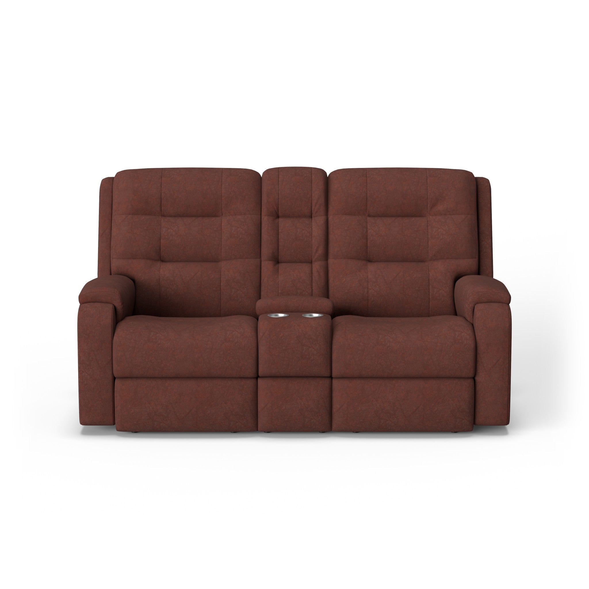 Arlo Leather Power Reclining Loveseat with Console & Power Headrests & Lumbar
