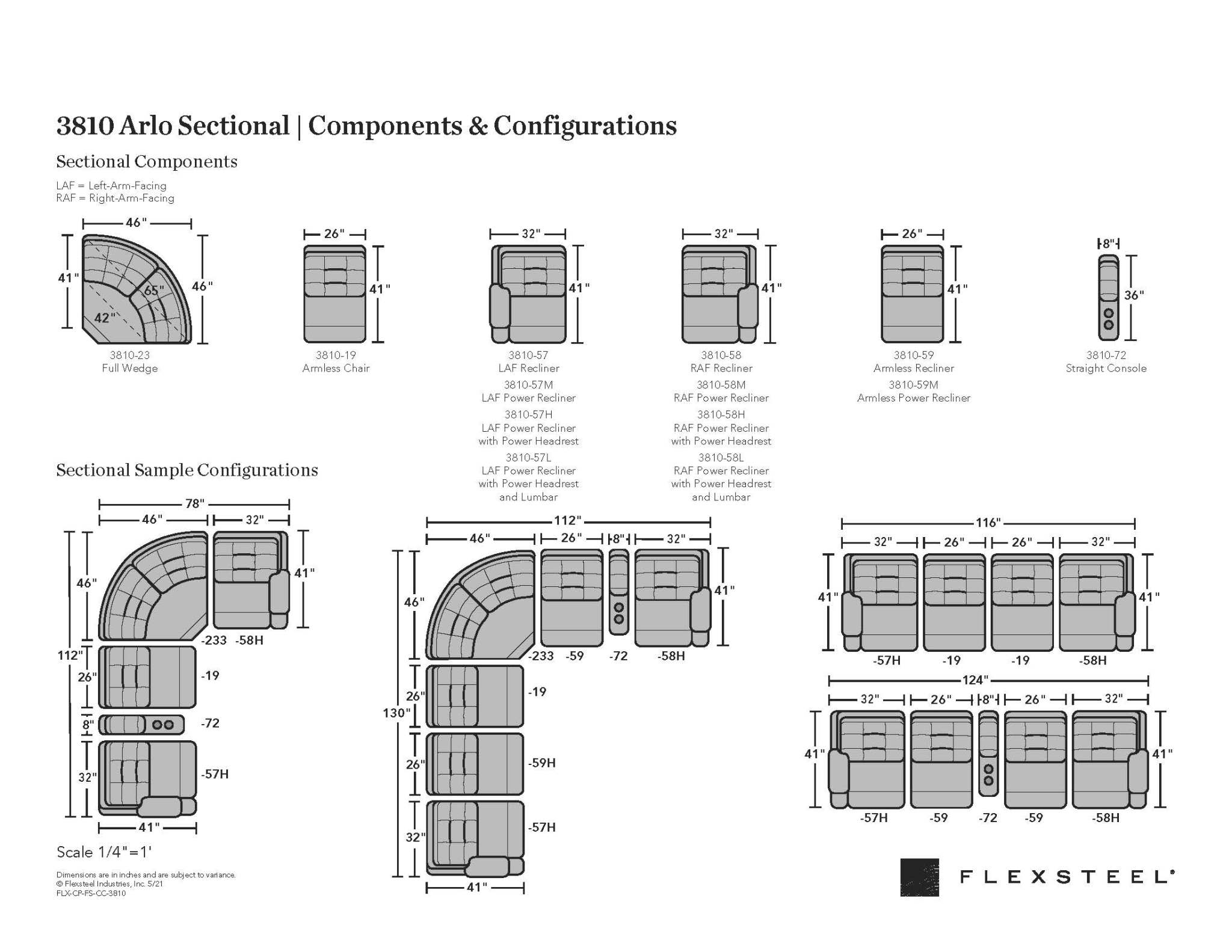 Relax Form LEATHERTEX TREVISO ① Arlo Power Reclining Sectional with Power Headrests & Lumbar