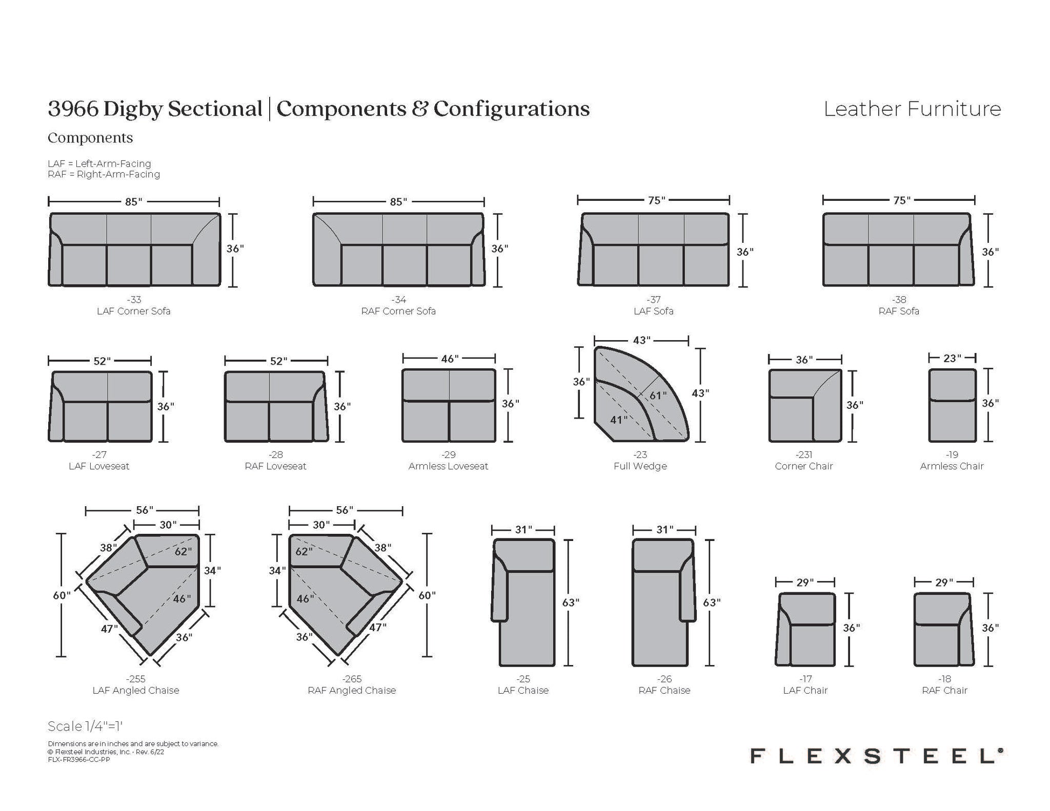 Digby Leather Sectional