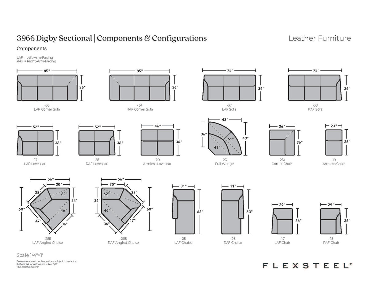 Digby Leather Sectional