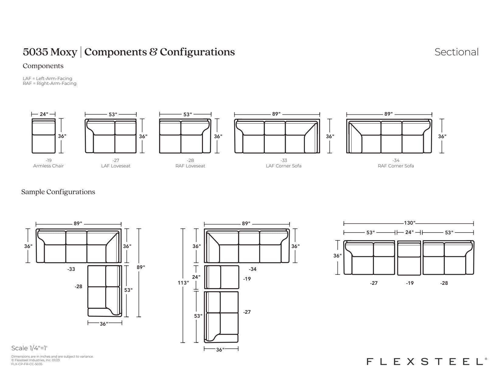Moxy Fabric Sectional