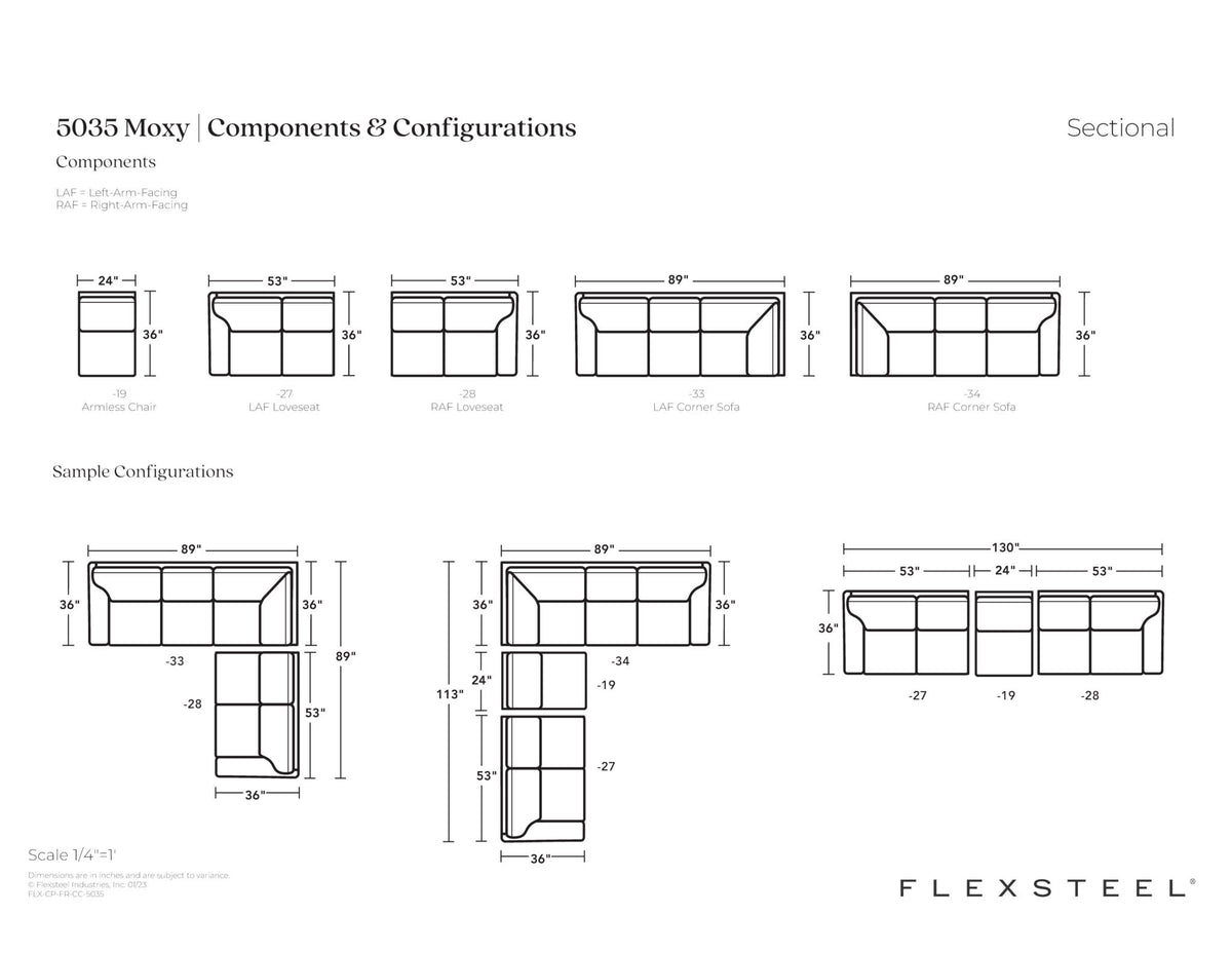 Moxy Fabric Sectional