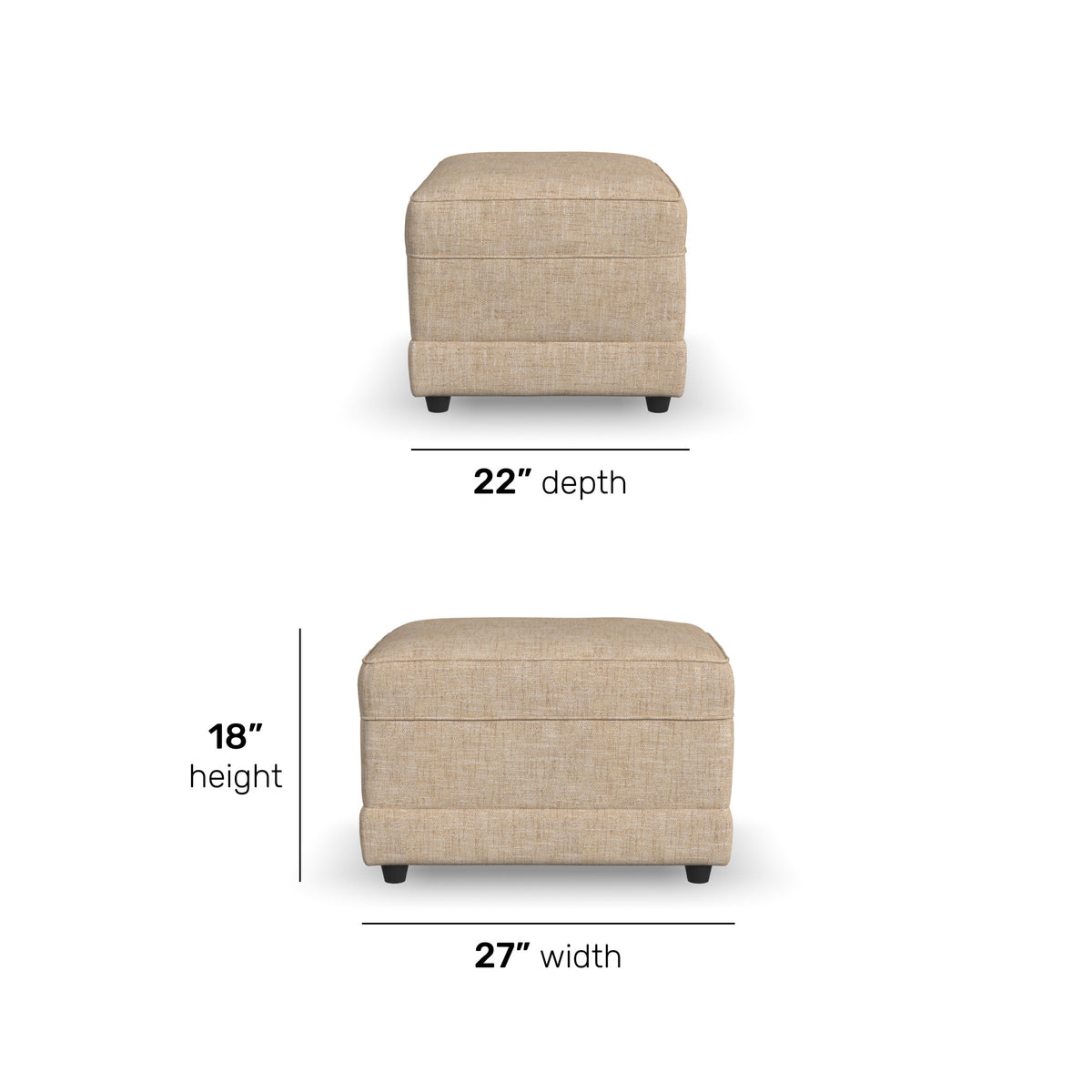 Aggie Fabric Ottoman