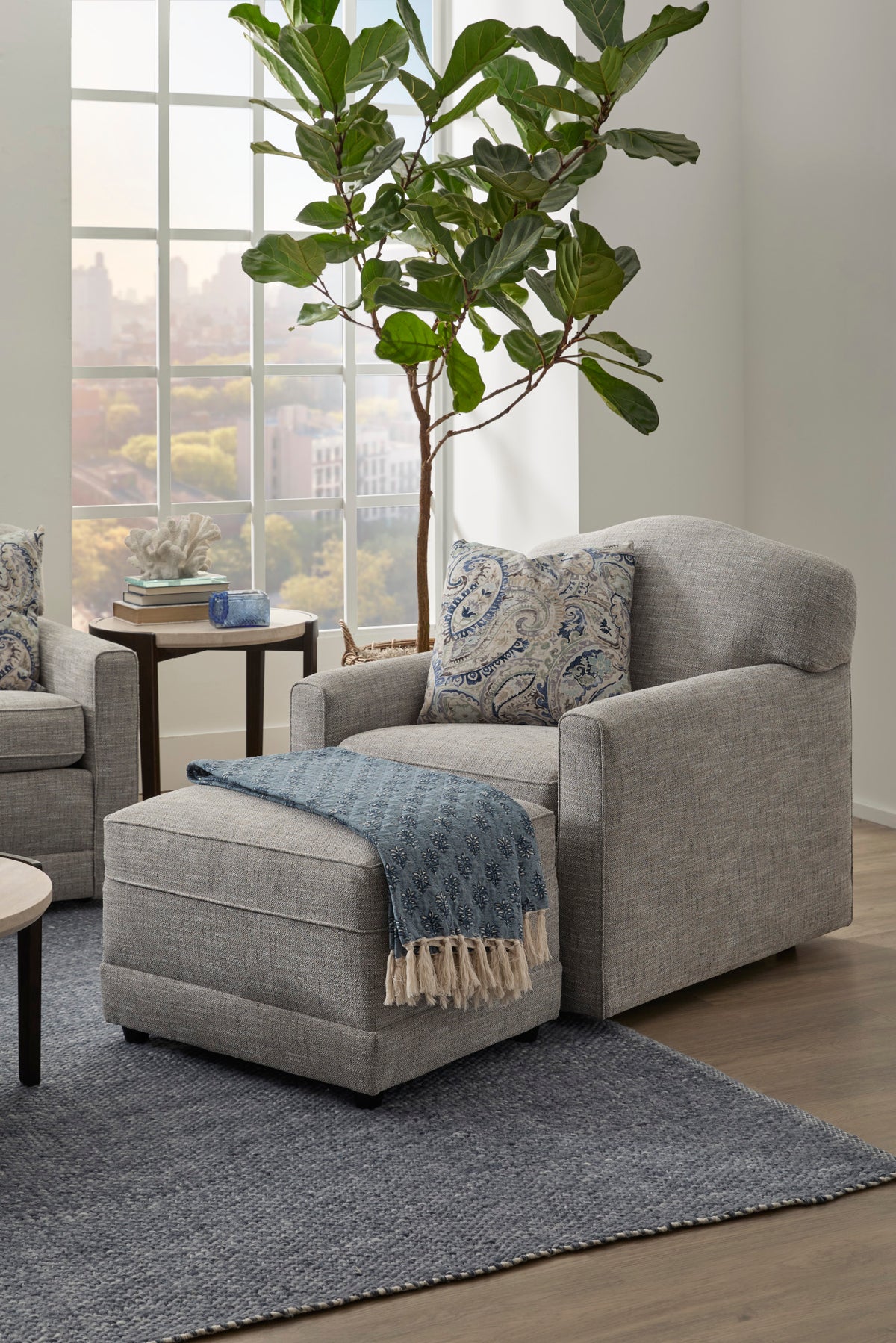 Aggie Fabric Ottoman