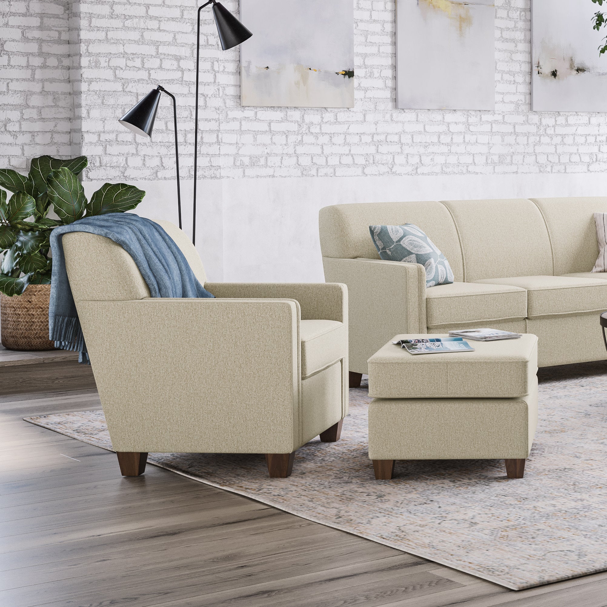 Nora Fabric Ottoman