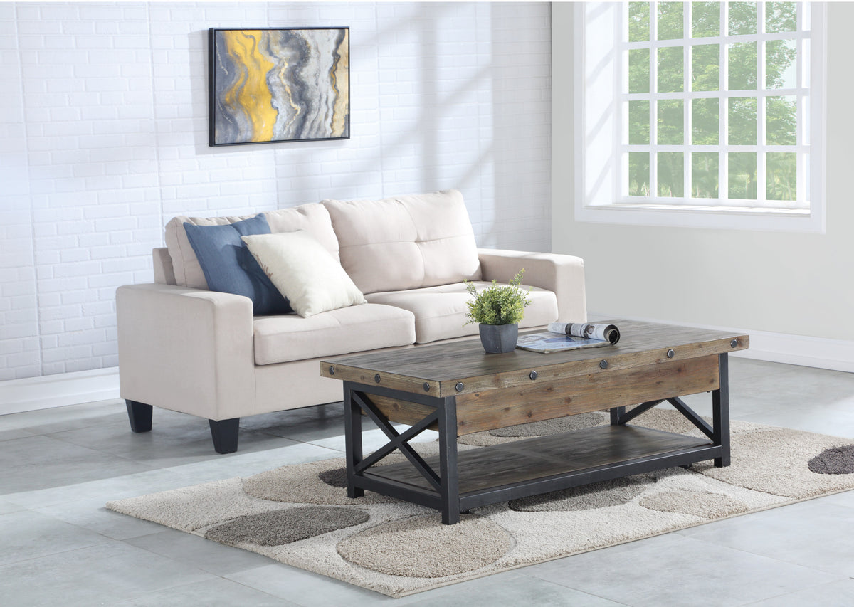 Carpenter Rectangular Lift-Top Coffee Table with Casters