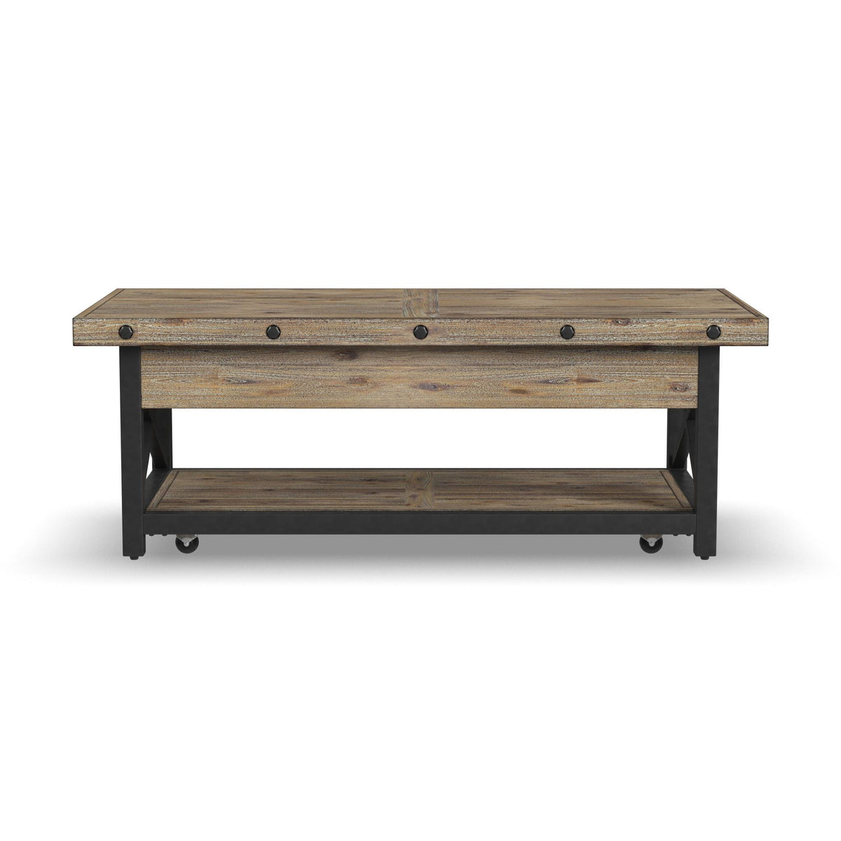 Carpenter Rectangular Lift-Top Coffee Table with Casters