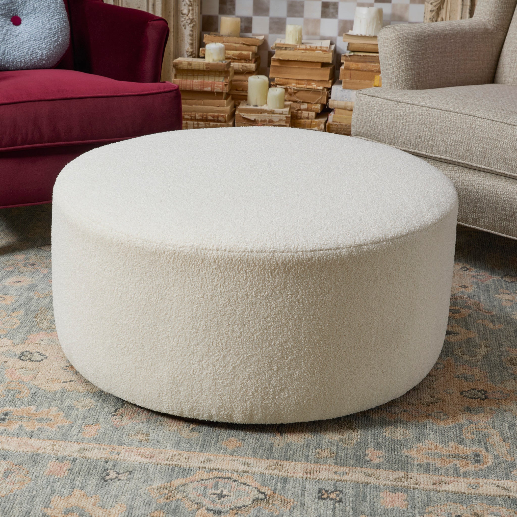 Pouf Fabric Cocktail Ottoman