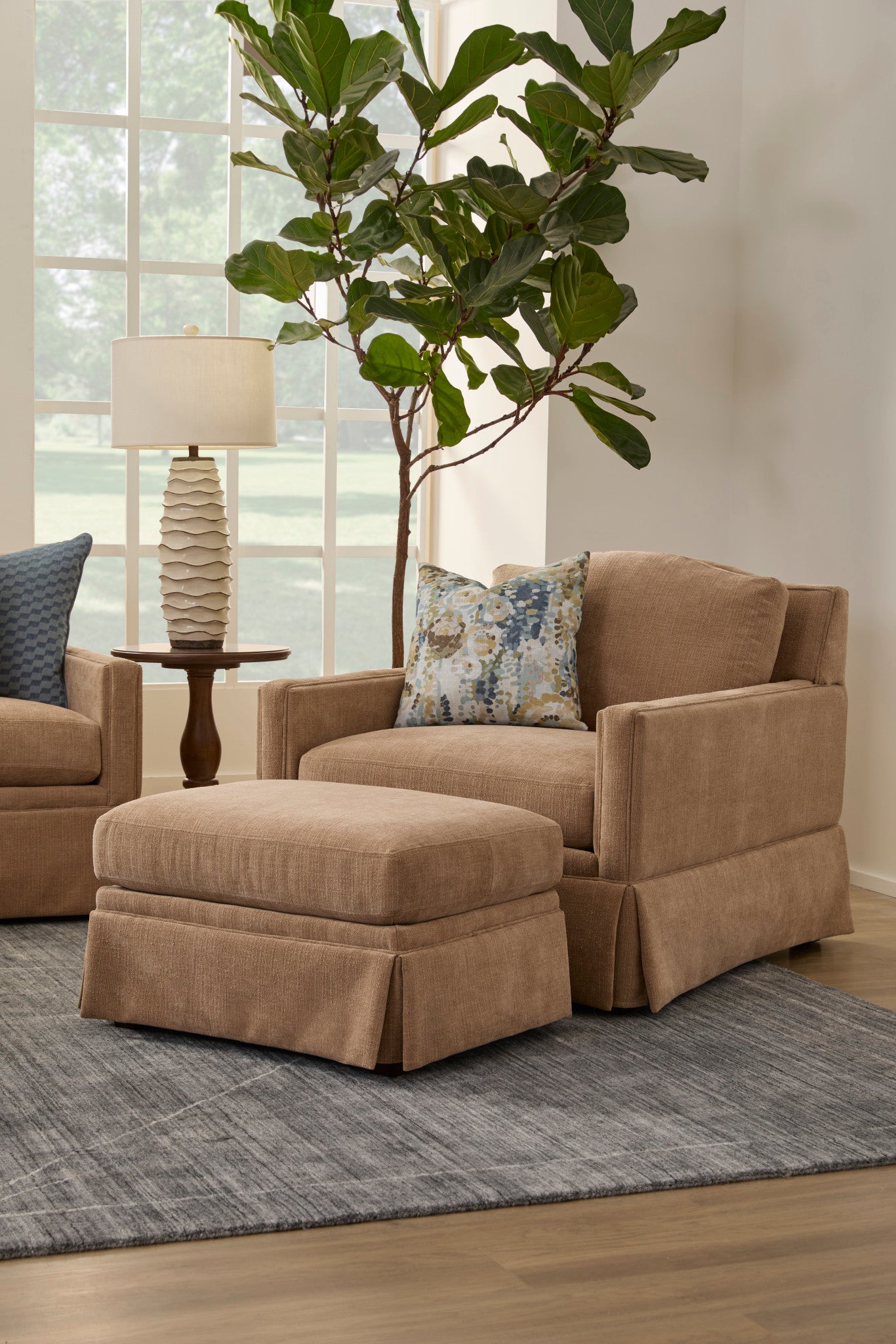 Lottie Fabric Ottoman