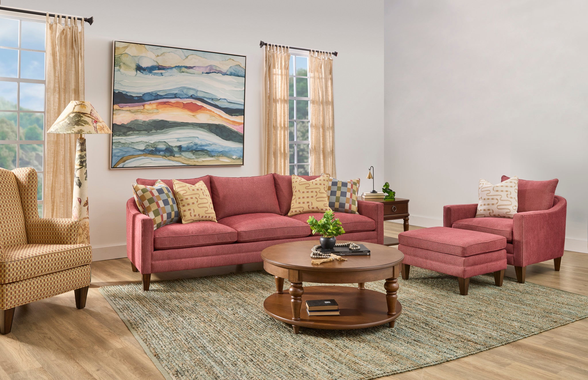 Eleanora Fabric Large Three-Cushion Sofa