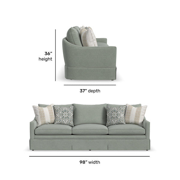 Eleanora Fabric Large Three-Cushion Sofa