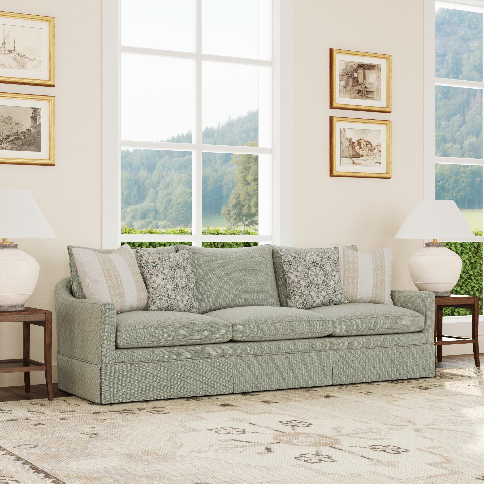 Eleanora Fabric Large Three-Cushion Sofa