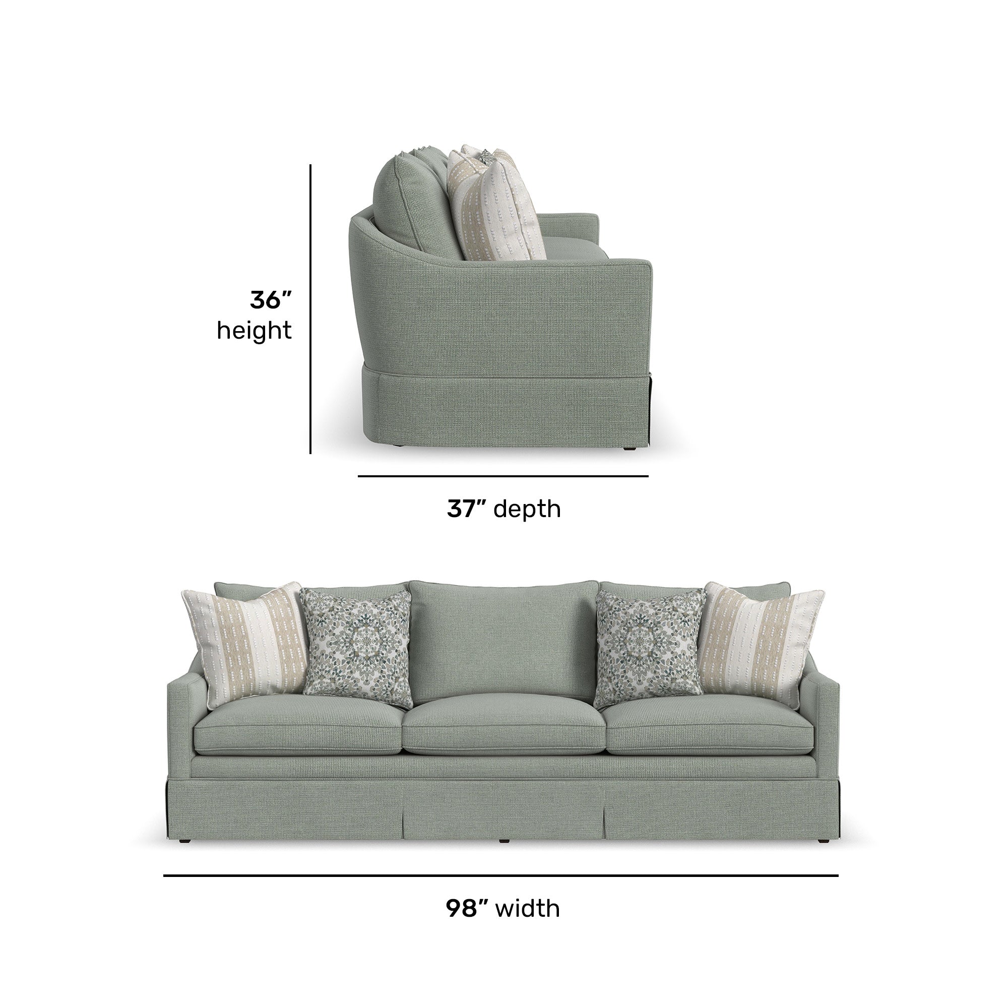 Eleanora Fabric Large Three-Cushion Sofa