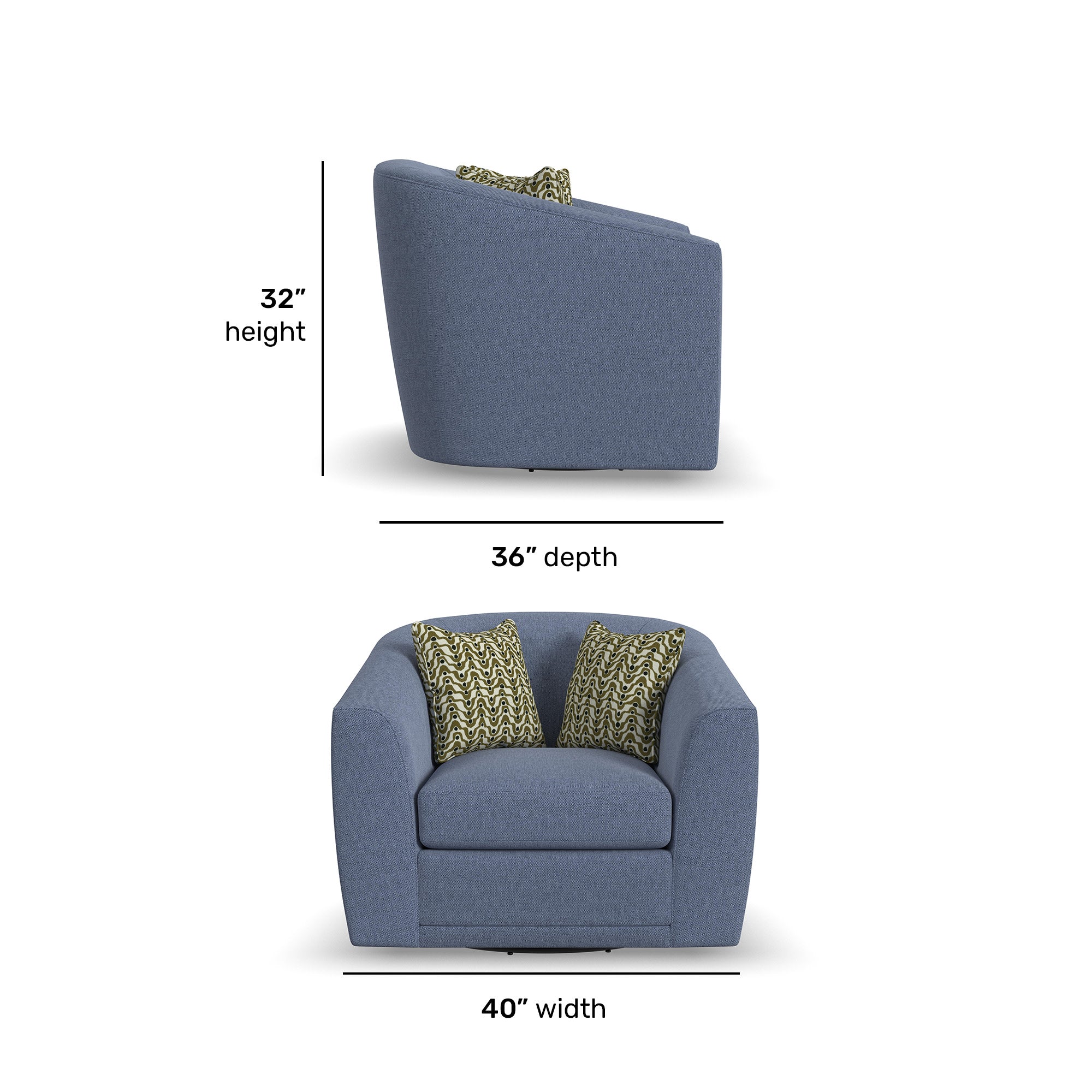 Jewel Fabric Swivel Chair