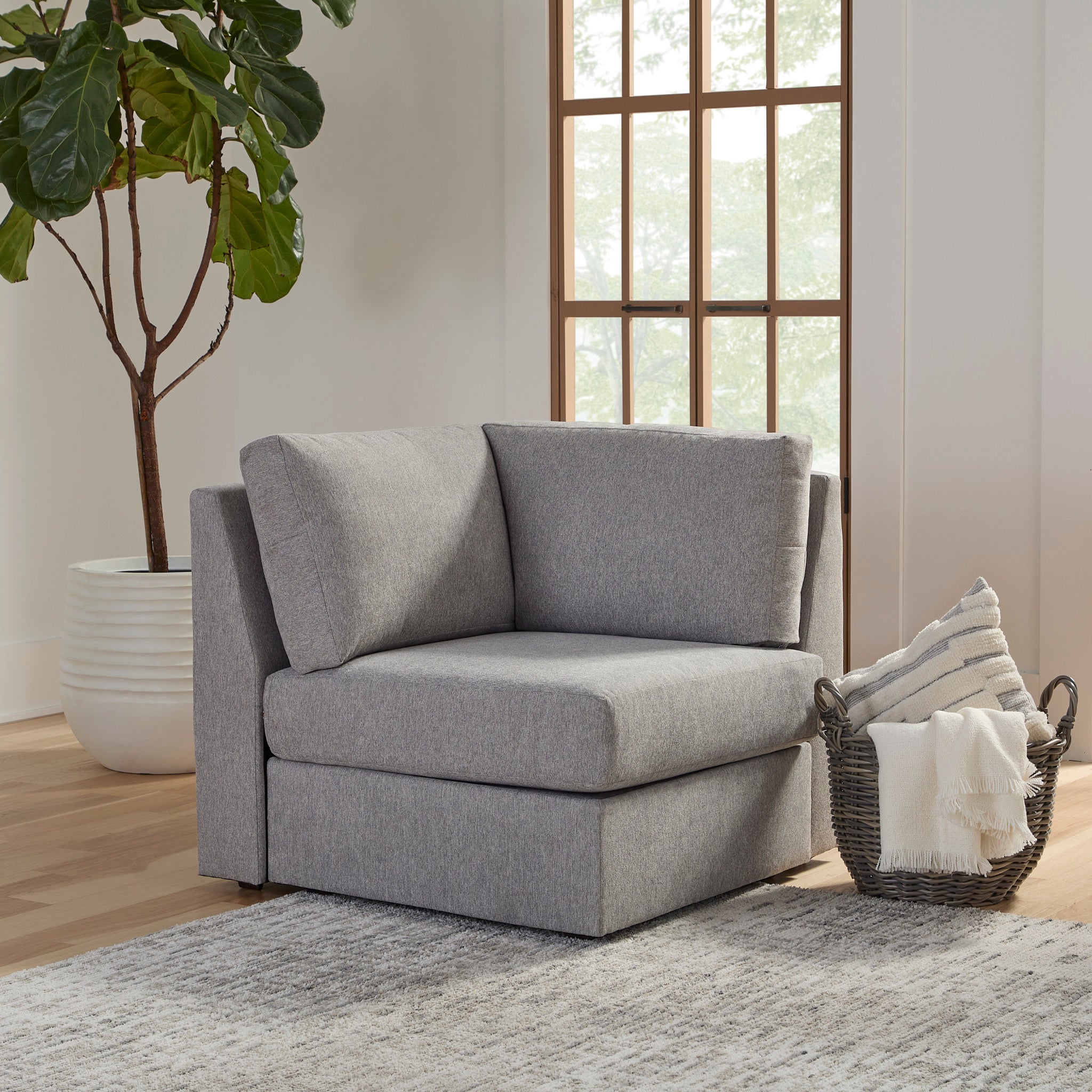 Flex Gray Fabric Corner Chair