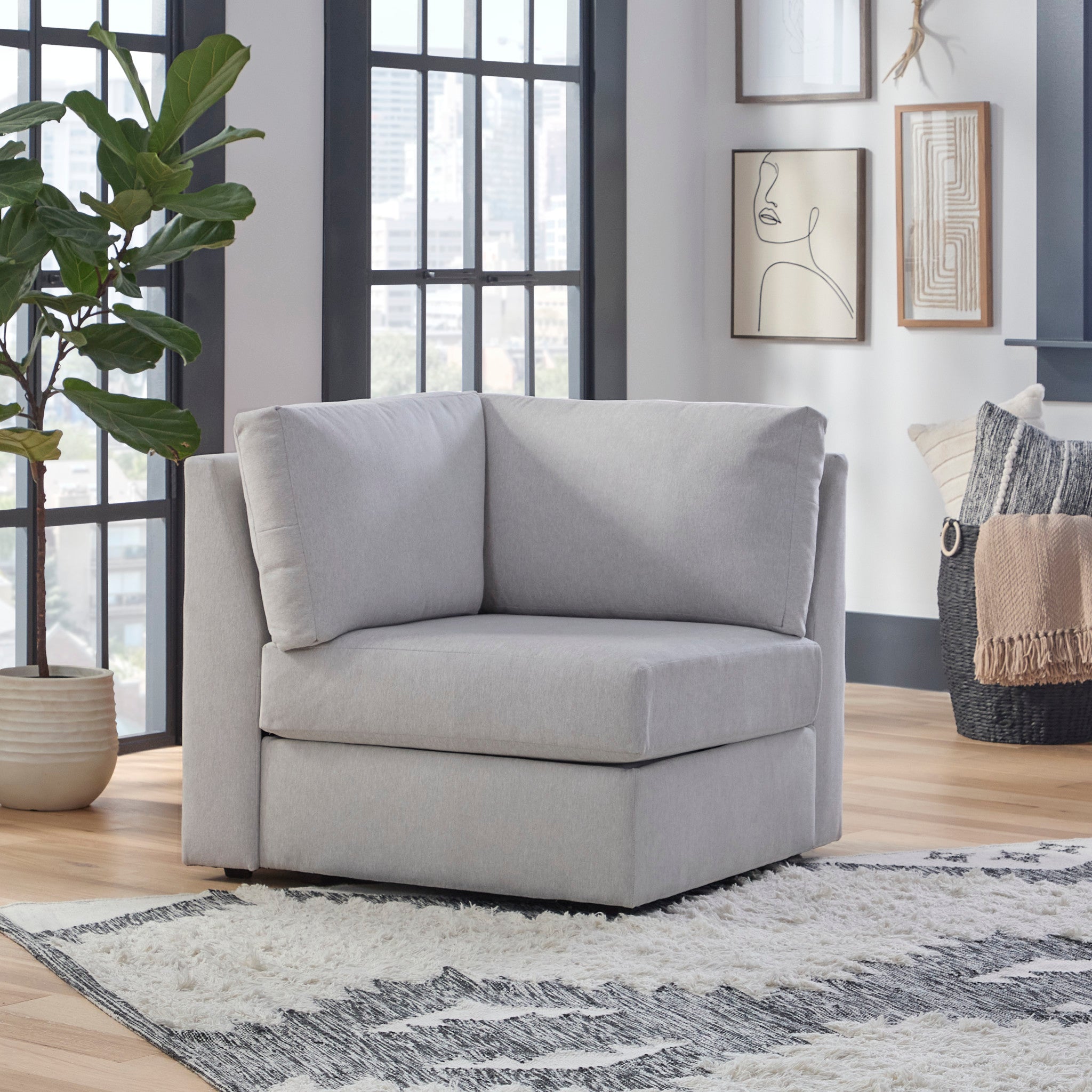 Flex Gray Fabric Corner Chair