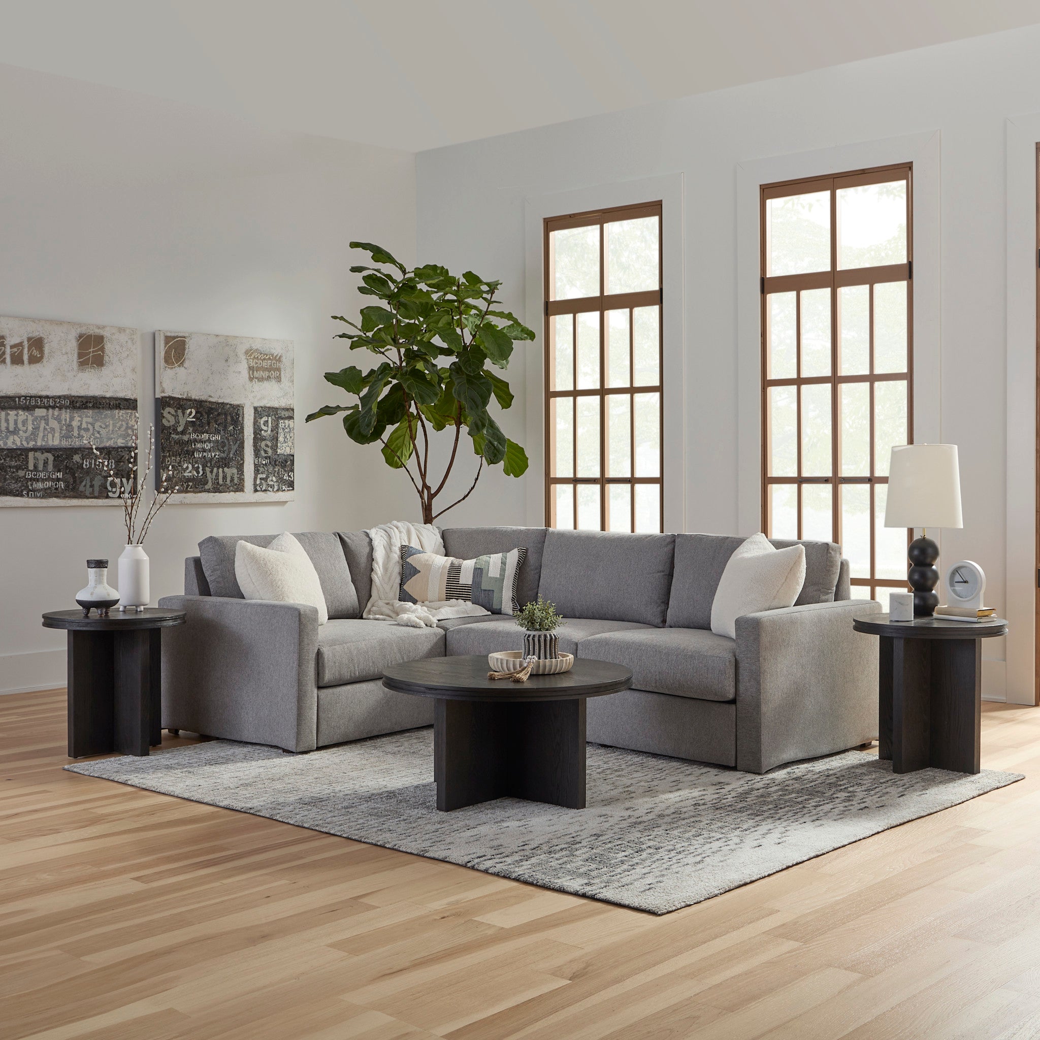 Flex Gray Fabric Sectional