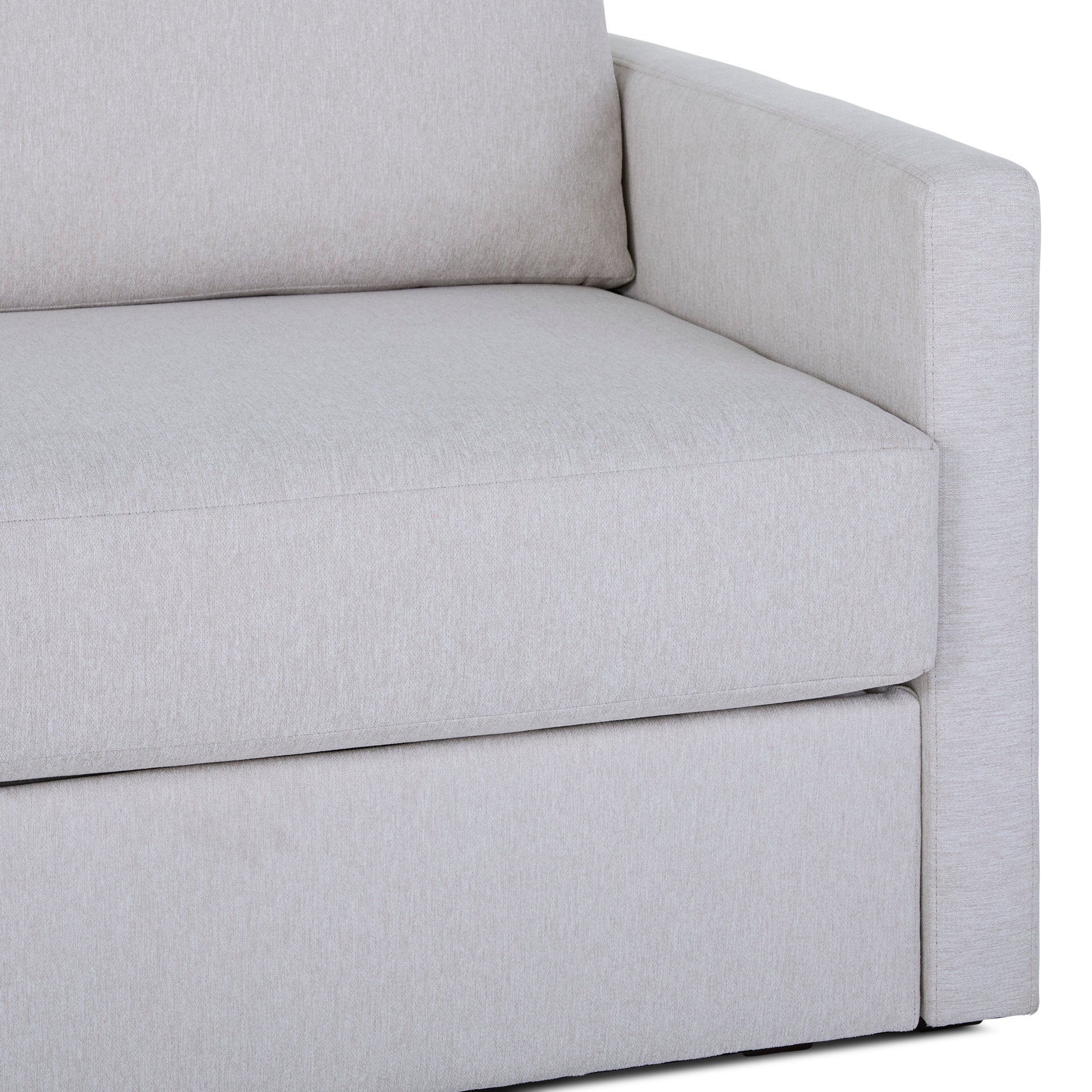 Flex Frost Fabric Sofa with Narrow Arm and Storage Ottoman