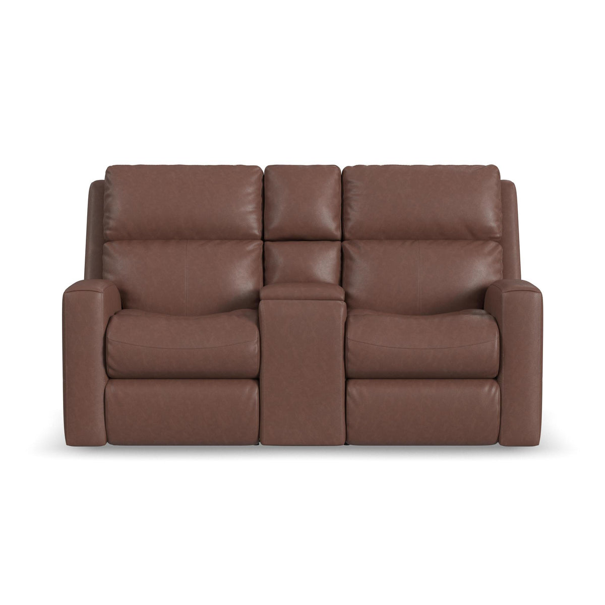 Score Leather Power Reclining Loveseat with Console & Power Headrests & Lumbar