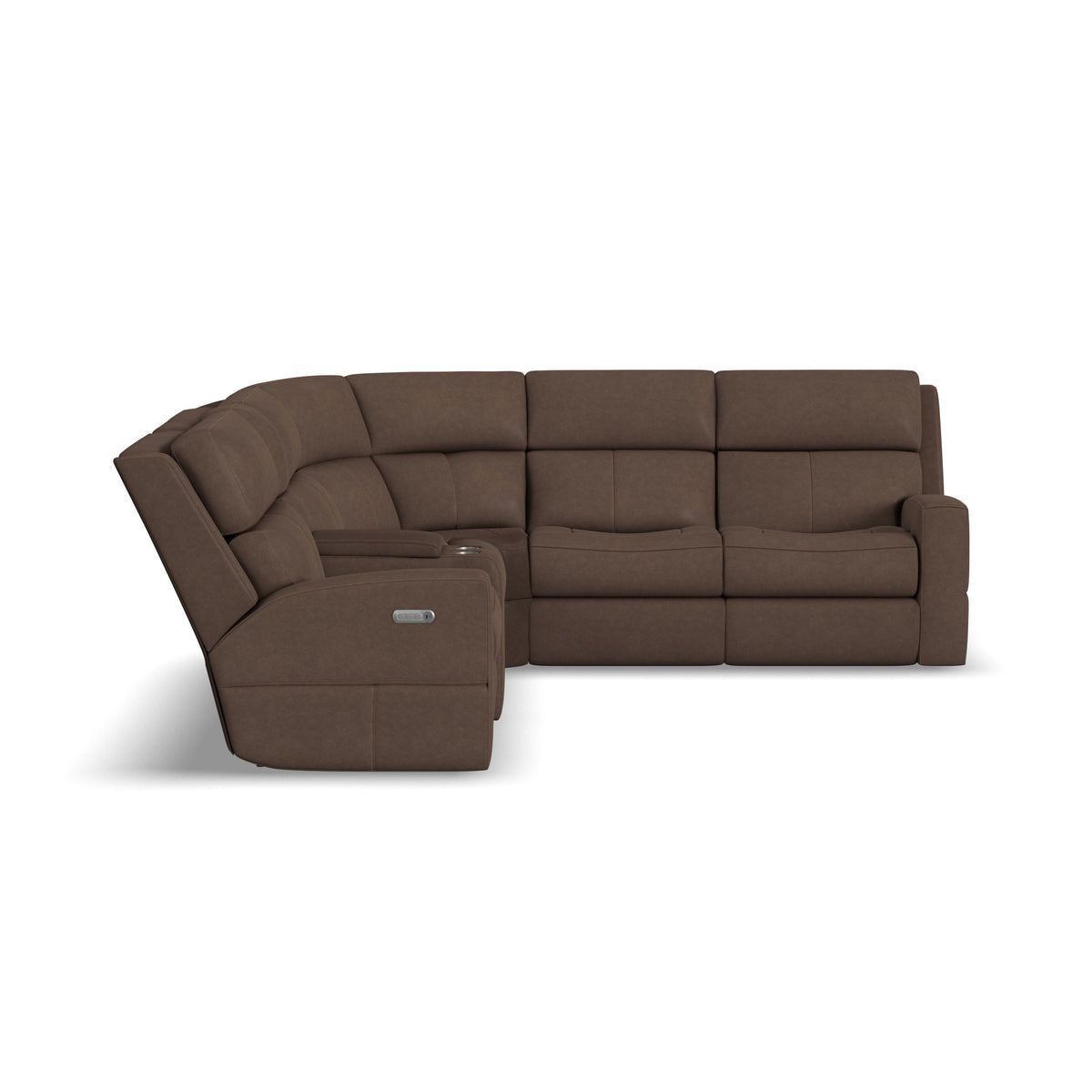 Score Leather Power Reclining Sectional with Power Headrest & Lumbar