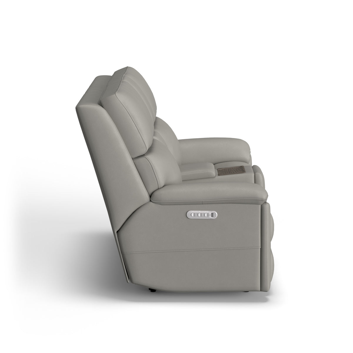 Porter Leather Power Reclining Loveseat with Console, Power Headrest, & Lumbar