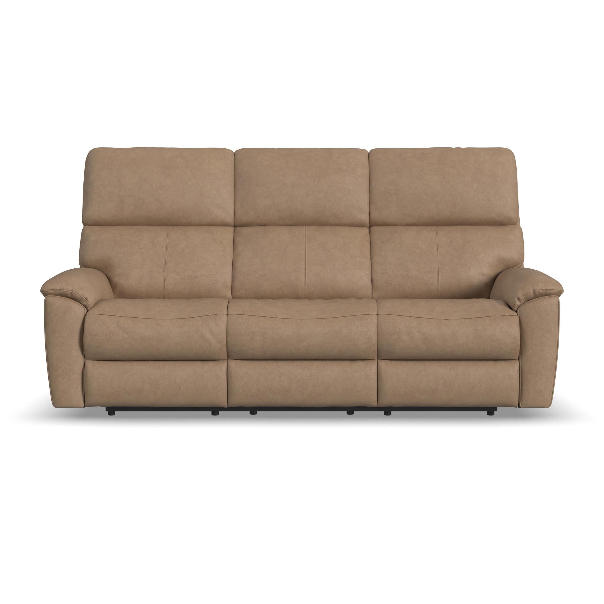 Porter Leather Power Reclining Sofa with Console, Power Headrest, & Lumbar