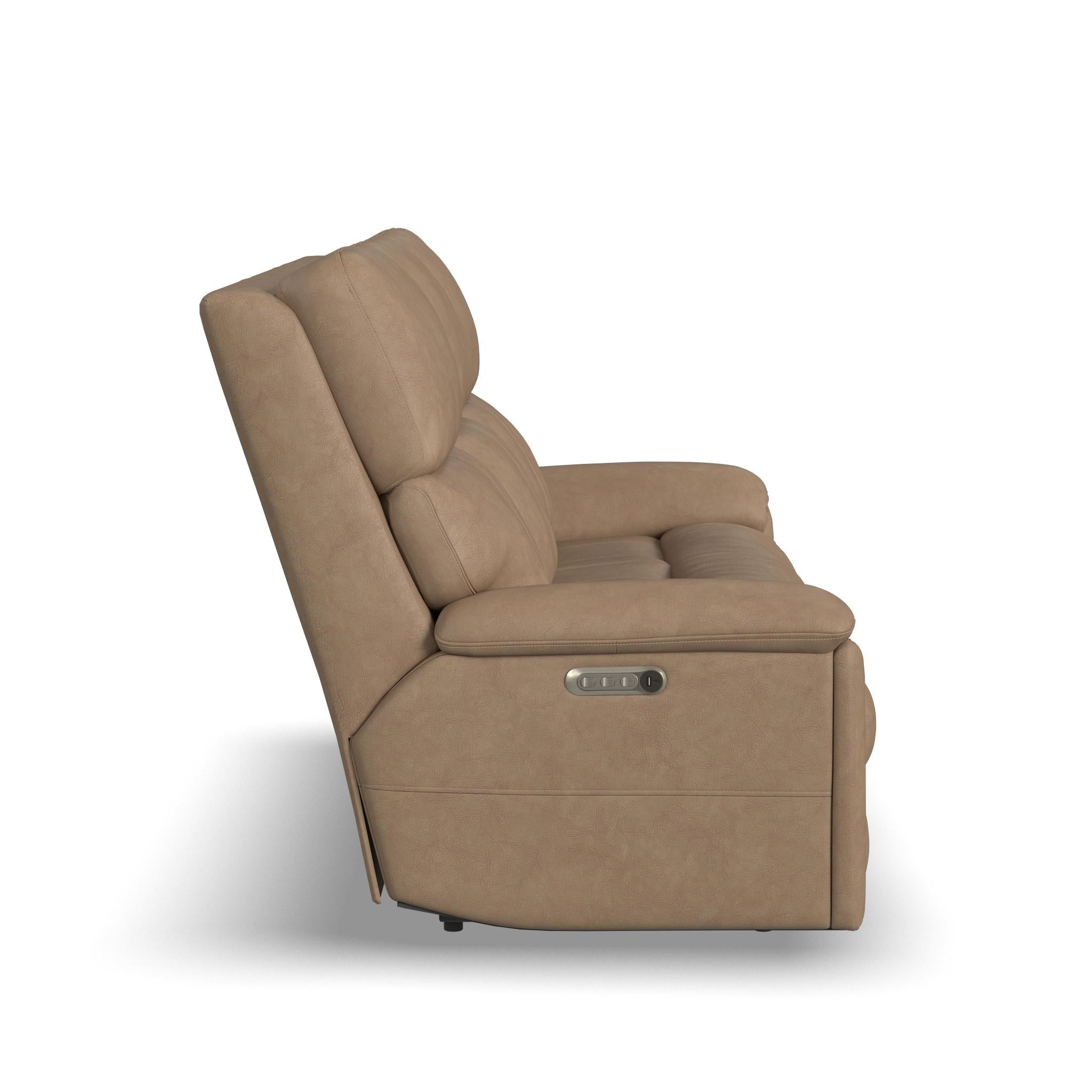 Porter Leather Power Reclining Sofa with Console, Power Headrest, & Lumbar