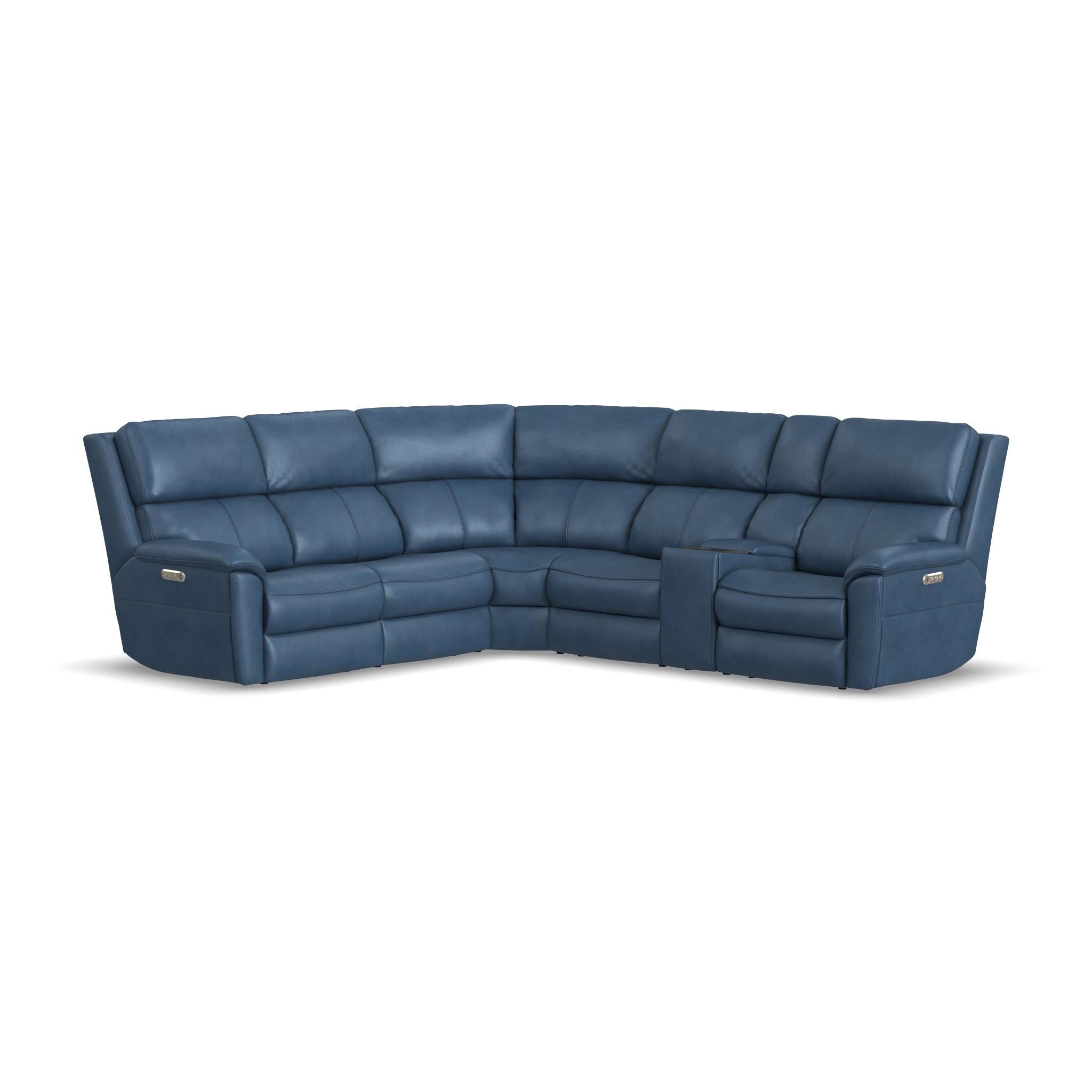 Porter Leather Power Reclining Leather Sectional with Power Headrest & Lumbar