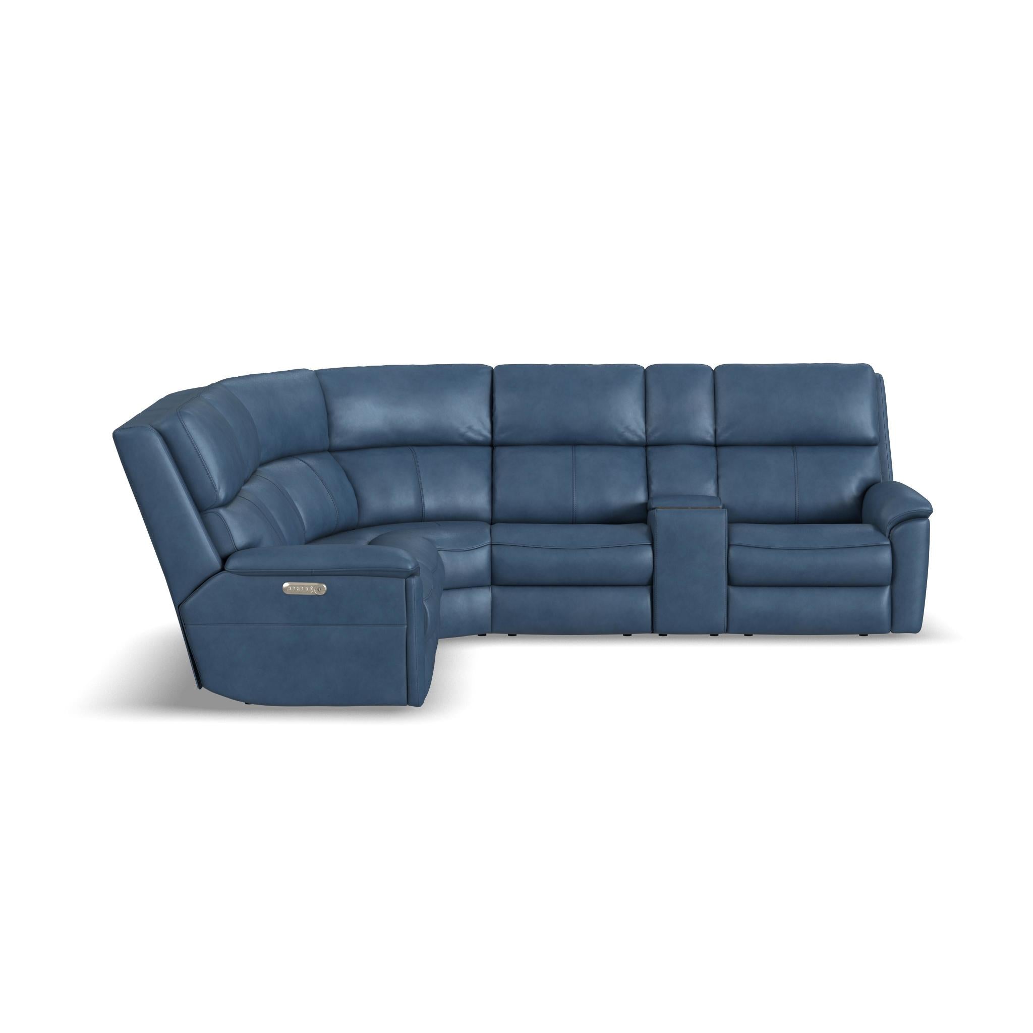Porter Leather Power Reclining Leather Sectional with Power Headrest & Lumbar