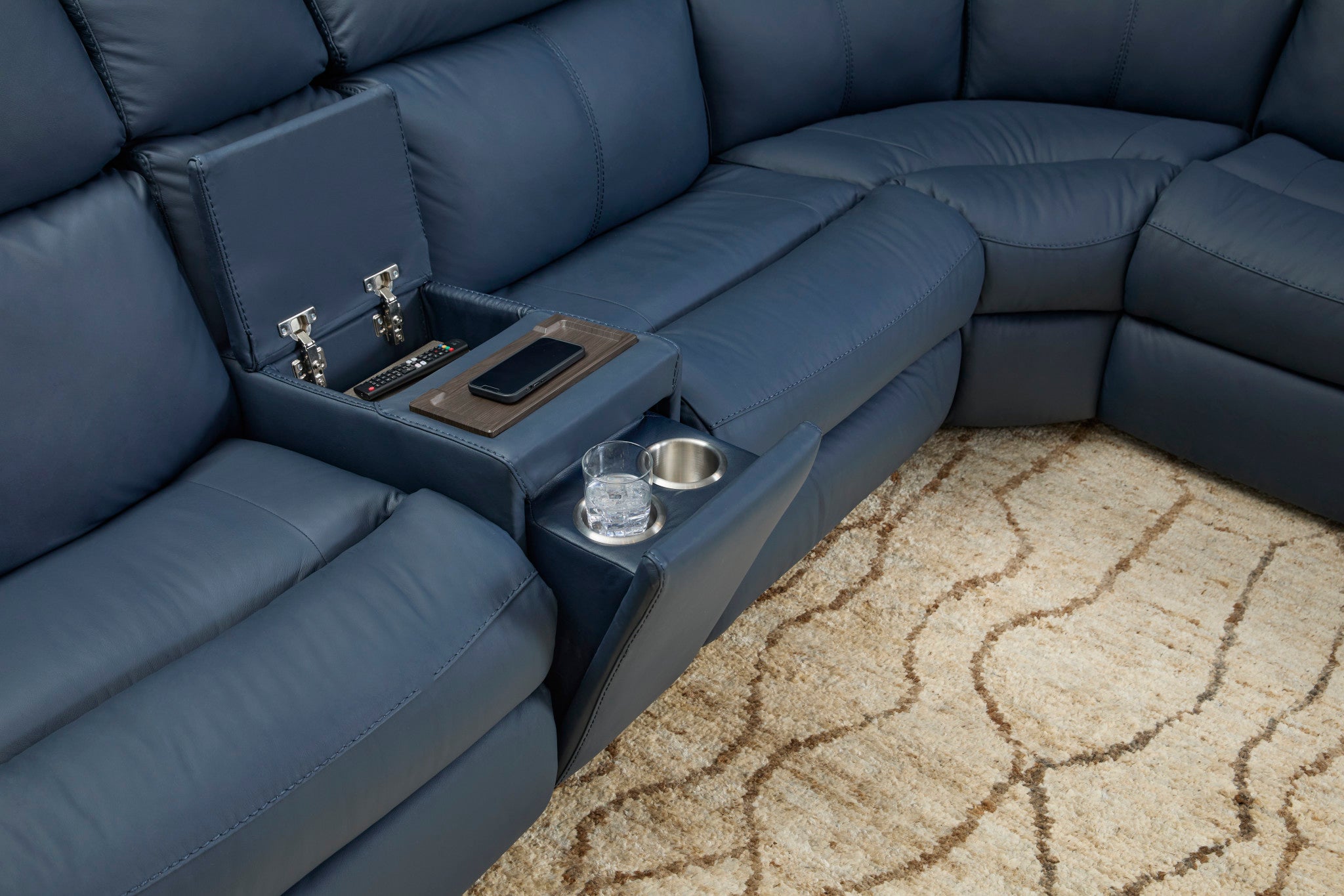 Porter Leather Power Reclining Leather Sectional with Power Headrest & Lumbar