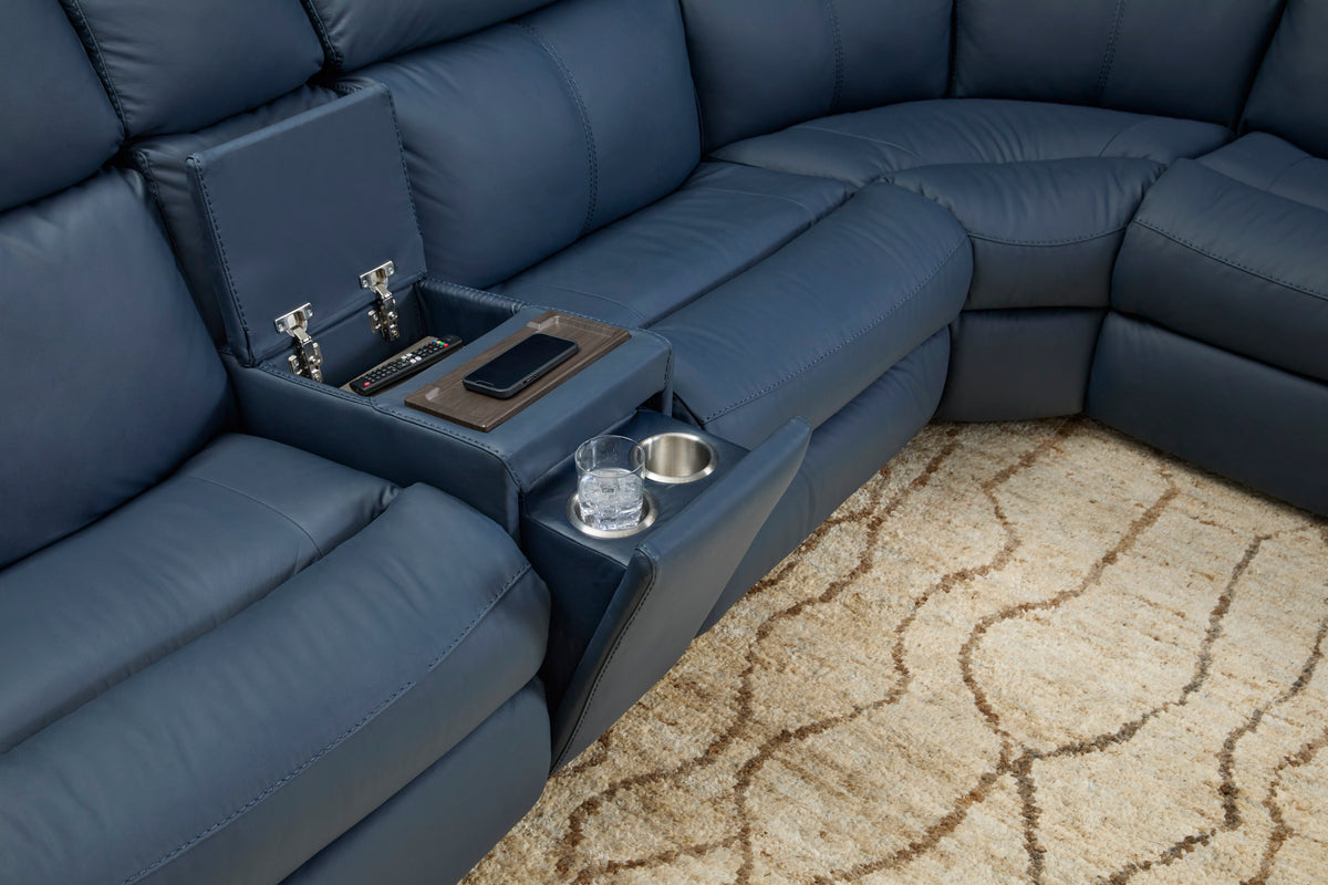 Porter Leather Power Reclining Leather Sectional with Power Headrest & Lumbar
