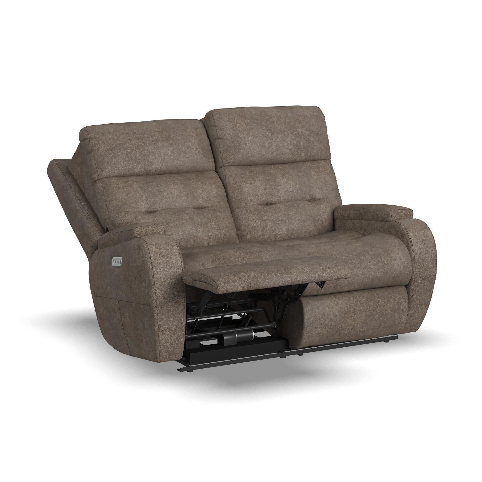Strait Leather Power Reclining Loveseat with Power Headrests