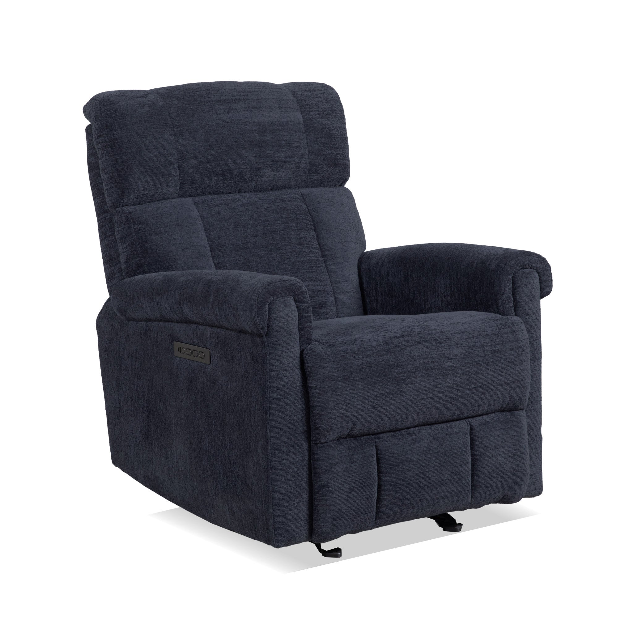 Classic Nocturne Fabric Perfect Match Power Gliding Recliner with Power Headrest & Lumbar