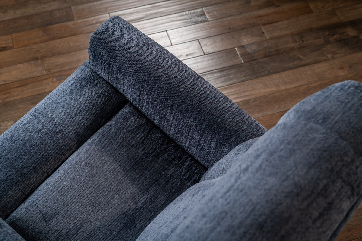 Classic Nocturne Fabric Perfect Match Power Gliding Recliner with Power Headrest & Lumbar