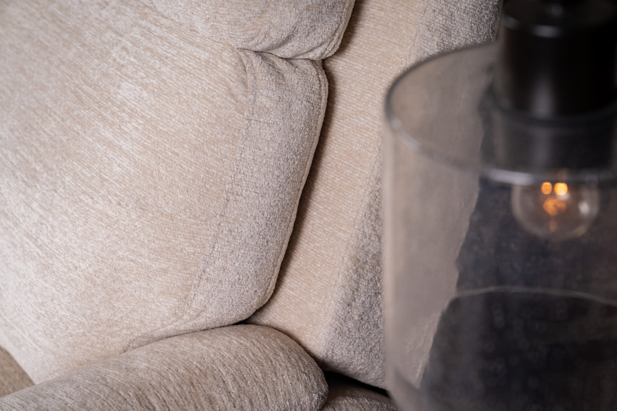 Refined Pearl Fabric Perfect Match Swivel Gliding Recliner