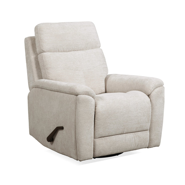 Refined Pearl Fabric Perfect Match Swivel Gliding Recliner
