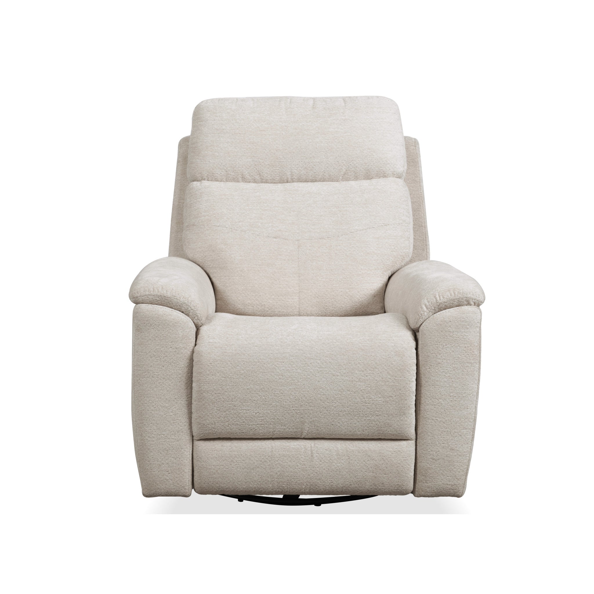 Refined Pearl Fabric Perfect Match Swivel Gliding Recliner