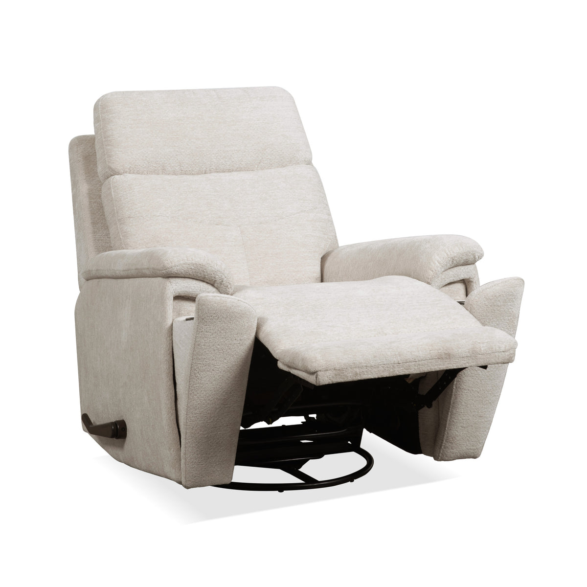 Refined Pearl Fabric Perfect Match Swivel Gliding Recliner