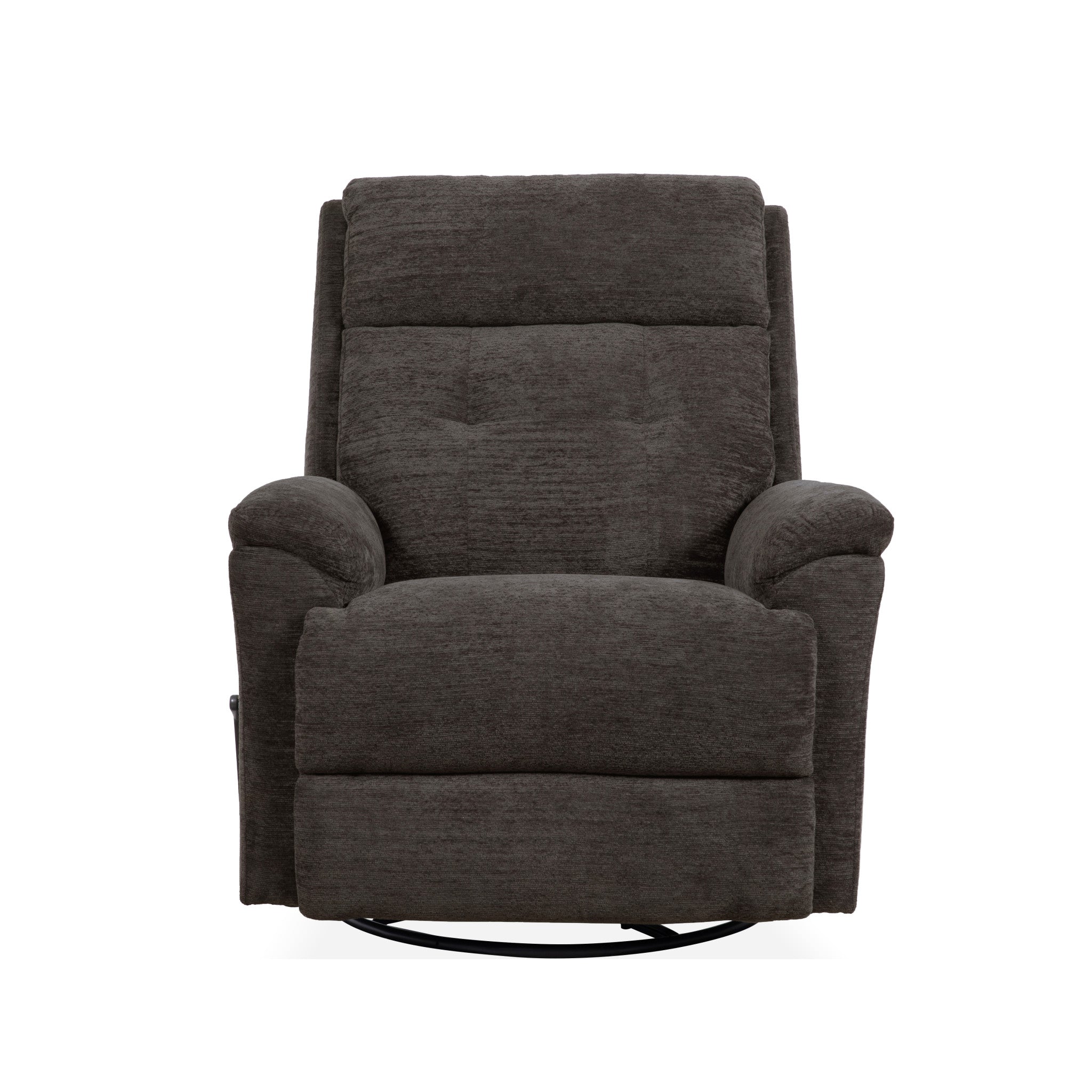Sophisticated Steel Fabric Perfect Match Swivel Gliding Recliner