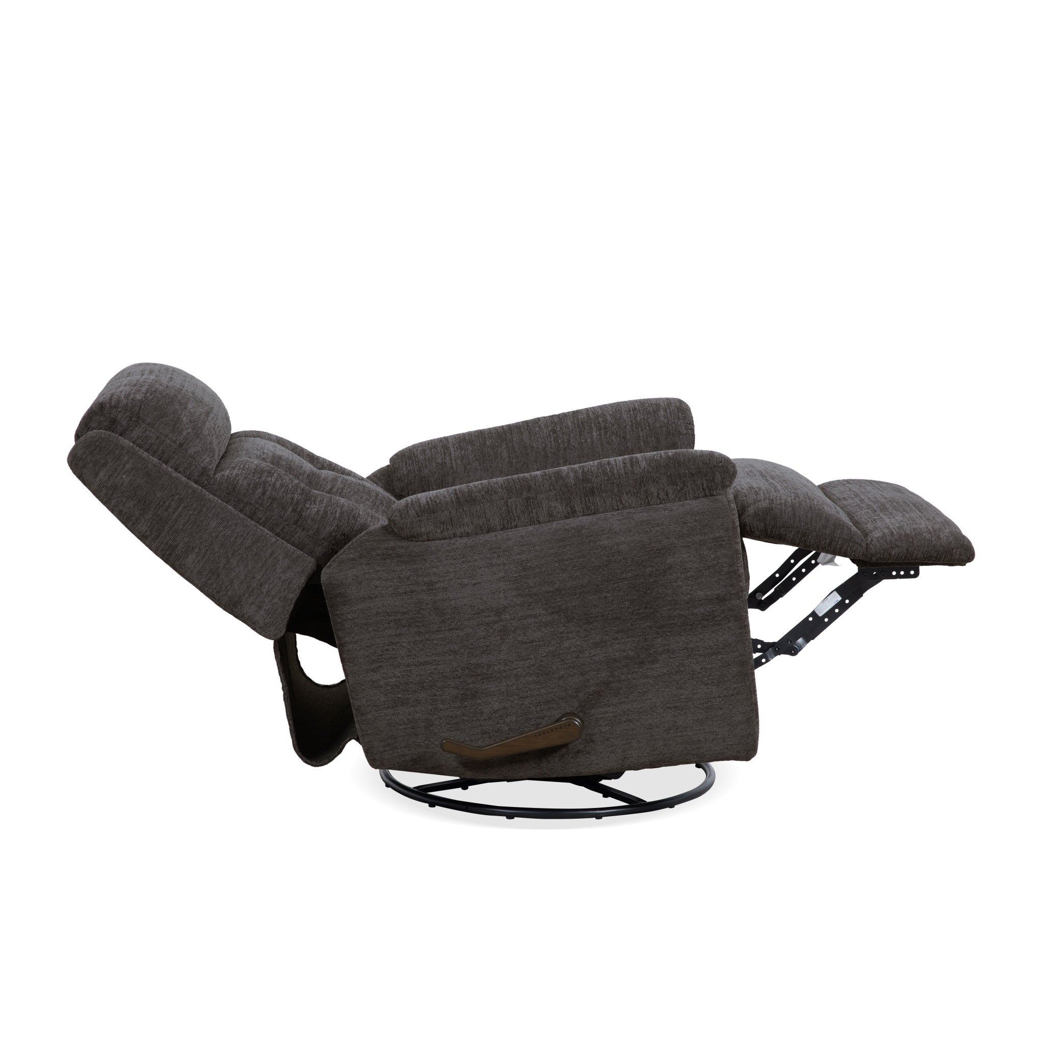 Sophisticated Steel Fabric Perfect Match Swivel Gliding Recliner