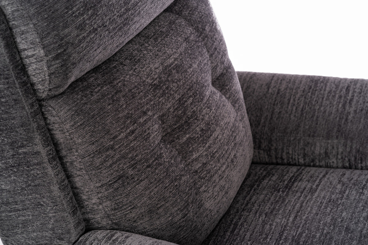 Sophisticated Steel Fabric Perfect Match Swivel Gliding Recliner